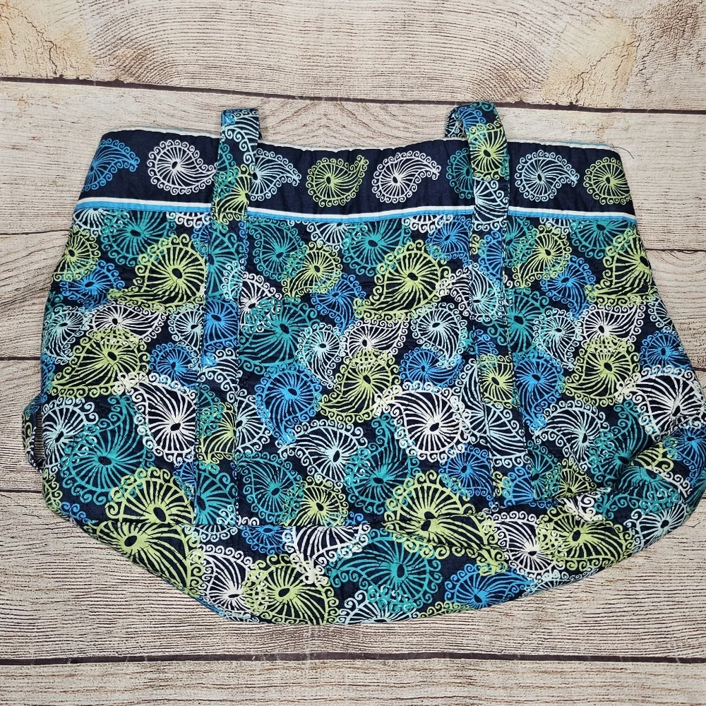Vera Bradley Blue Teal Paisley Cotton Tote Bag